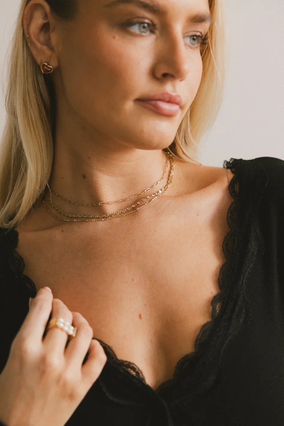 Lander Three Layered Necklace for Women - Elegant Layered Gold & Silver Necklaces Set - Perfect for Everyday Wear, Date Night, and Special Occasions