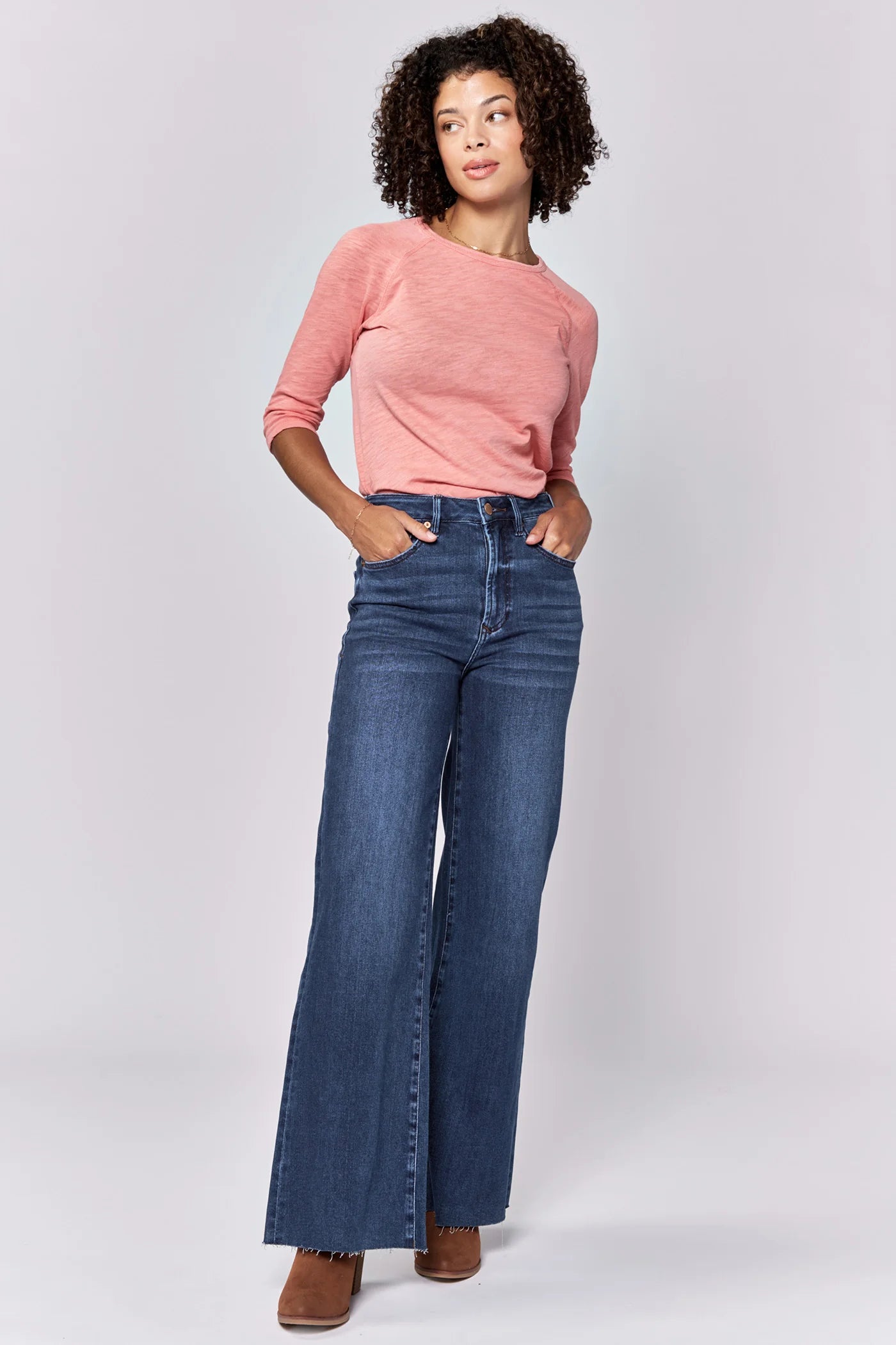 Fiona High Rise Cut Off Hem Jeans for Women - Trendy Distressed Denim Shorts - Perfect for Summer Outfits, Beach Vacations & Casual Wear