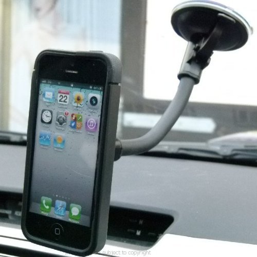 Durable iPhone 5 Shockproof Case with Flexible Gooseneck Mount - Perfect for Car, Desk & Travel Use (SKU 16136)