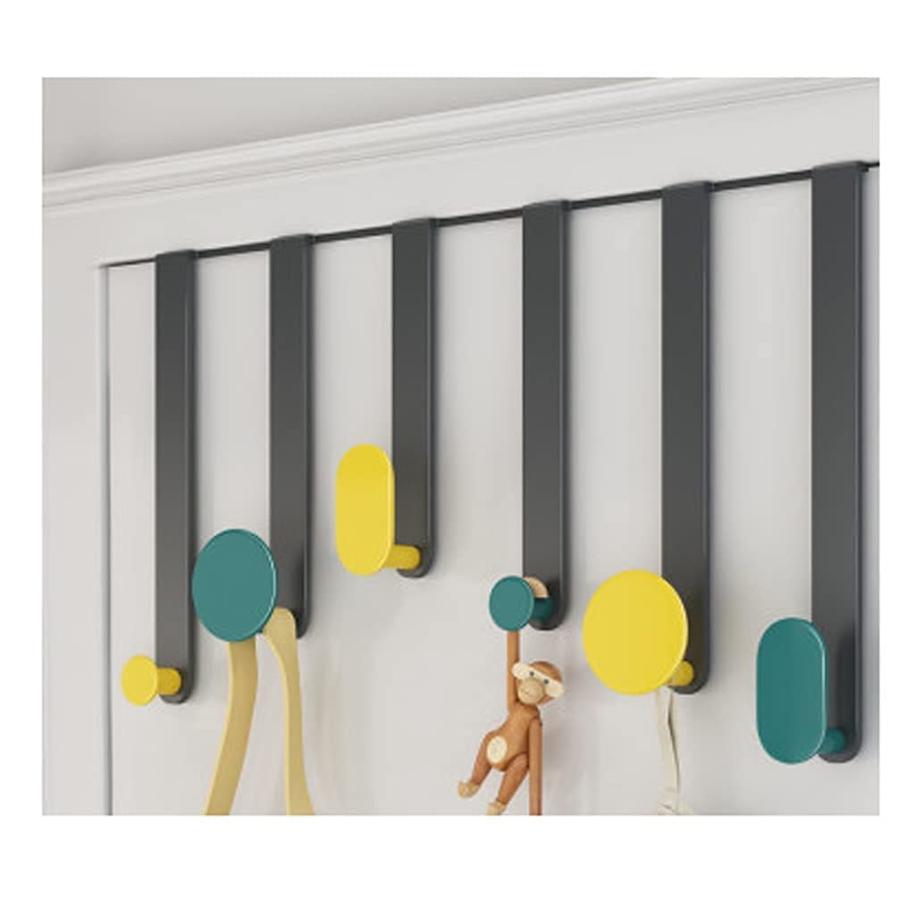 Nordic Style Wall-Mounted Coat Rack with 6 Hooks - Space Saving Door Hanger for Coats, Robes, Hats, Belts & Towels - Perfect for Bathroom, Bedroom & Entryway Organization