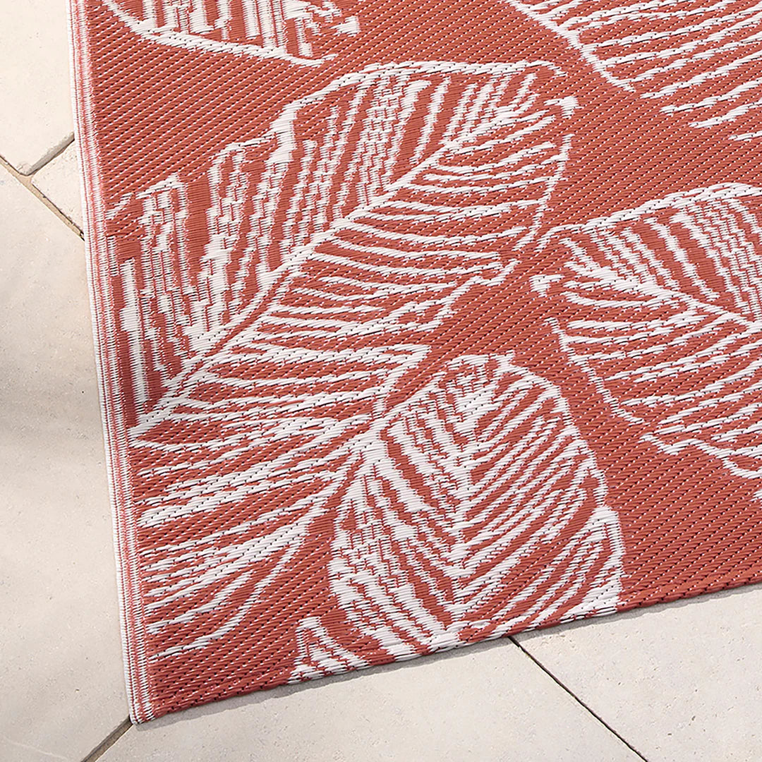 Fusion Matteo Outdoor Rug in Terracotta - Waterproof & Durable for Patio, Deck, Garden - Perfect for Backyard, Poolside & Outdoor Entertaining