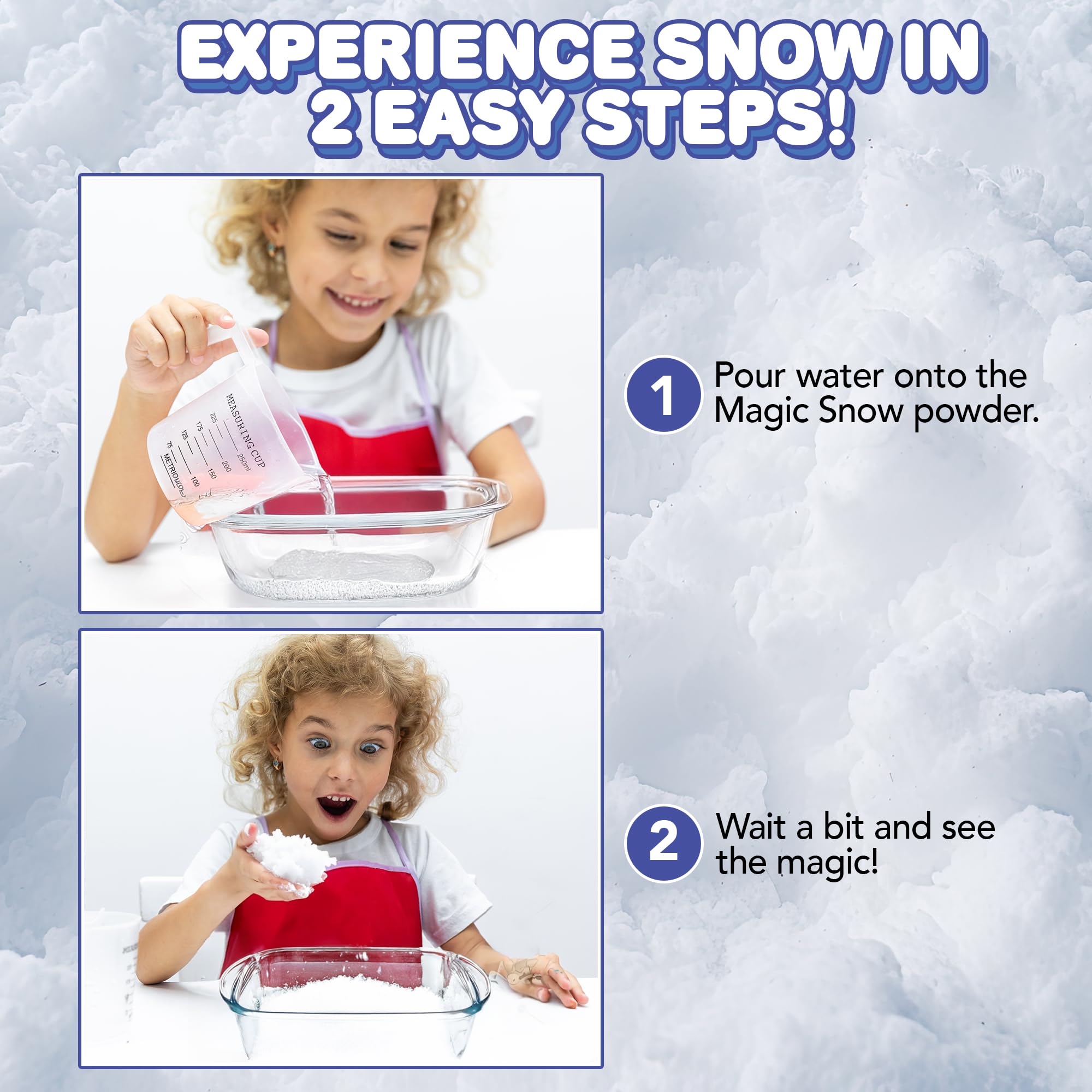 ArtCreativity Instant Snow Powder - 5 Oz Makes 4 Gallons of Fluffy Fake Snow - Safe Non-Toxic Artificial Snow Mix for Kids Science Experiments, Christmas Decorations & Winter Sensory Play - Perfect for DIY Slime, Holiday Crafts & Snow-Themed Party Activities