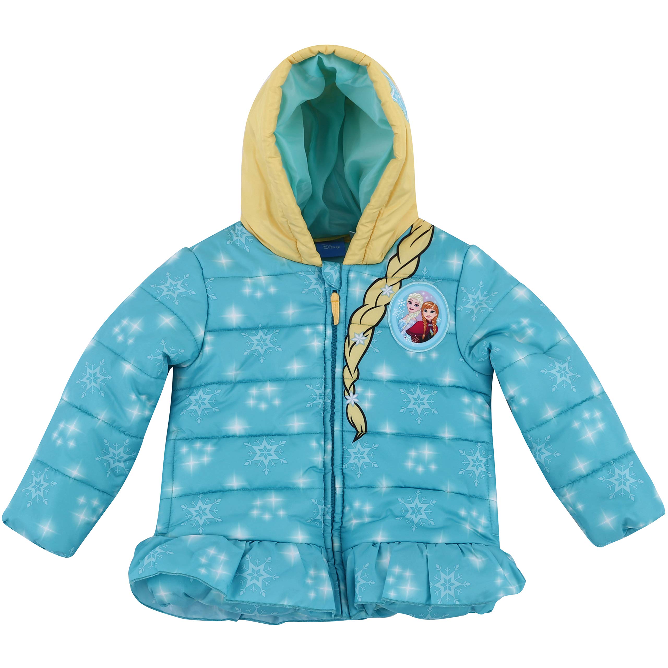Disney Frozen Elsa & Anna Puffer Jacket for Girls - Warm Winter Coat for Toddler to Little Kid (Ages 2-6) | Perfect for Snow Play, School & Outdoor Activities