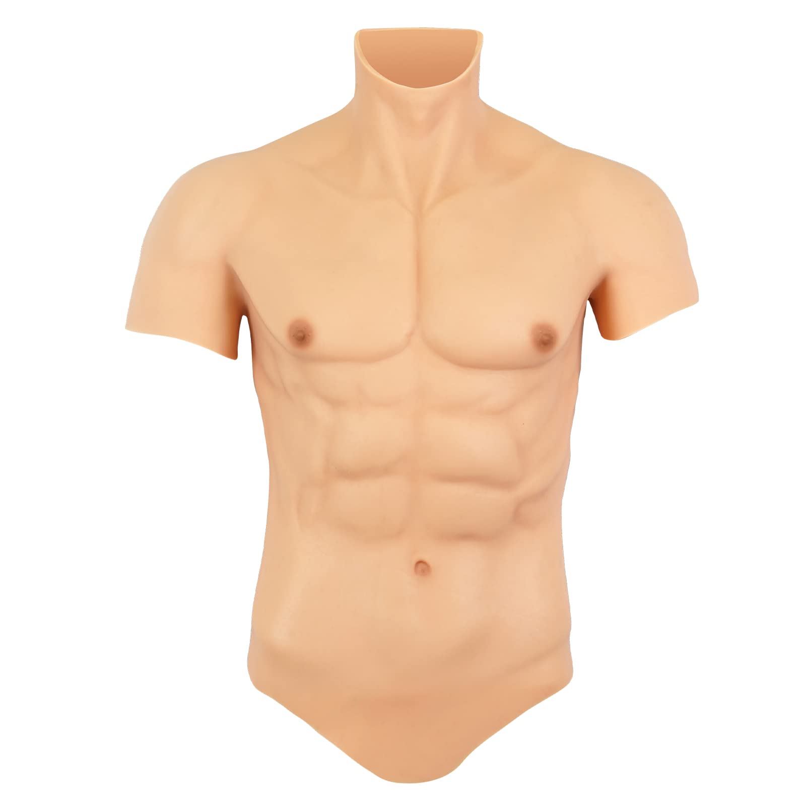 Realistic Silicone Fake Muscle Chest Plate - Half Body Suit for Men | Cosplay, Halloween Costume, Bodybuilding, Theater & Stage Performance