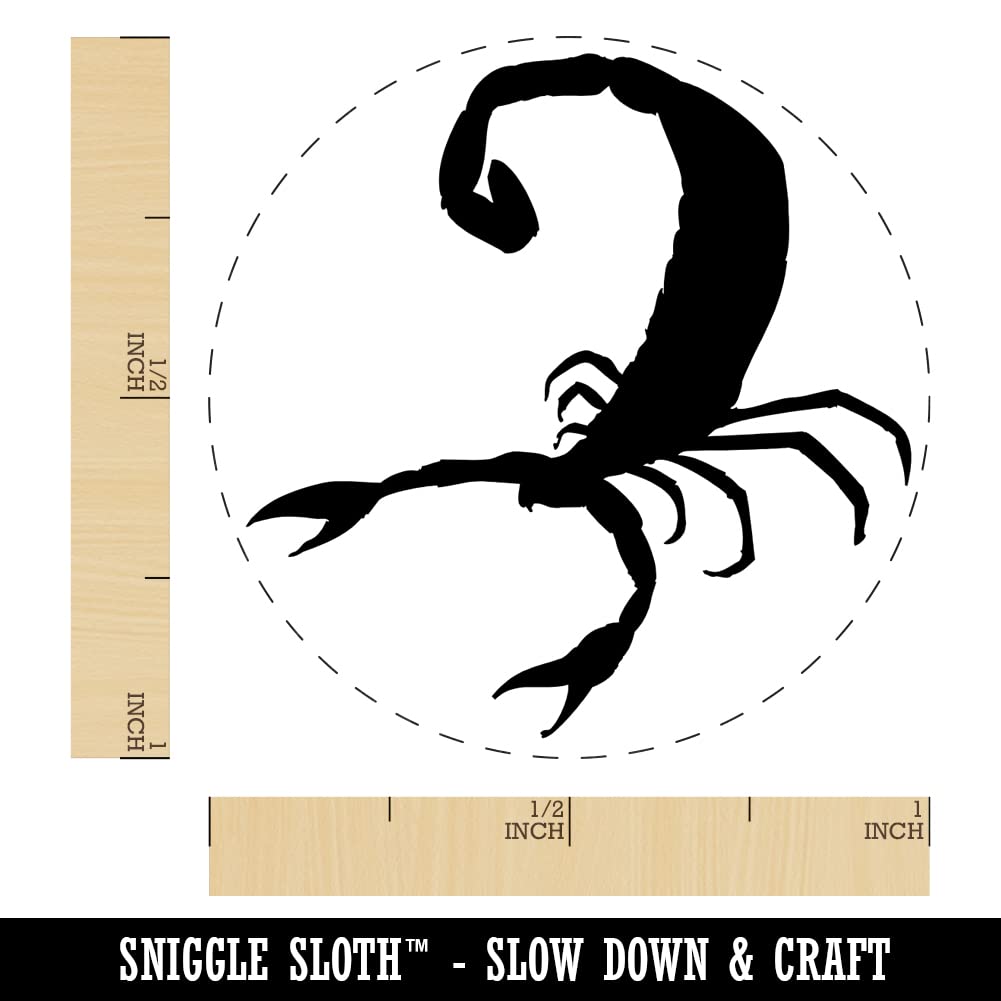 Scorpion Insect Self-Inking Rubber Stamp - 1 Inch Medium Red Ink for Crafting, DIY Planners, Scrapbooking & Document Marking - Perfect for Home Office, School Projects & Gift Wrapping