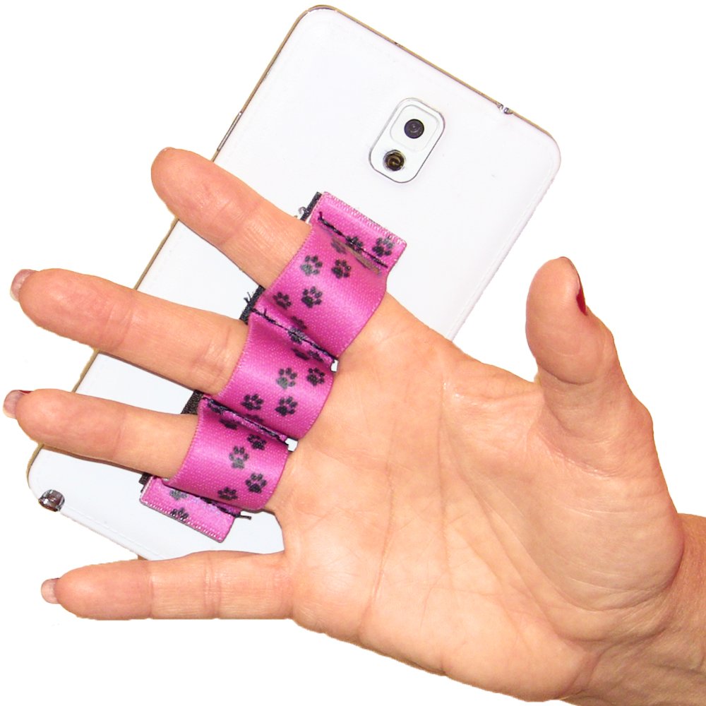 3-Loop Phone Grip Holder - Universal Fit for Most Smartphones - Cute Paws Pink Design - Perfect for Selfies, Gaming & Secure One-Handed Use