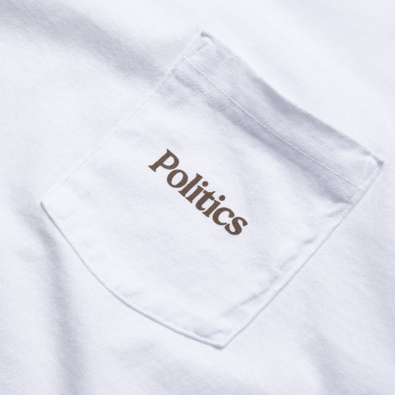 Political Alt Logo Pocket T-Shirt for Men - Premium White Cotton Tee - Casual Streetwear & Protest Style