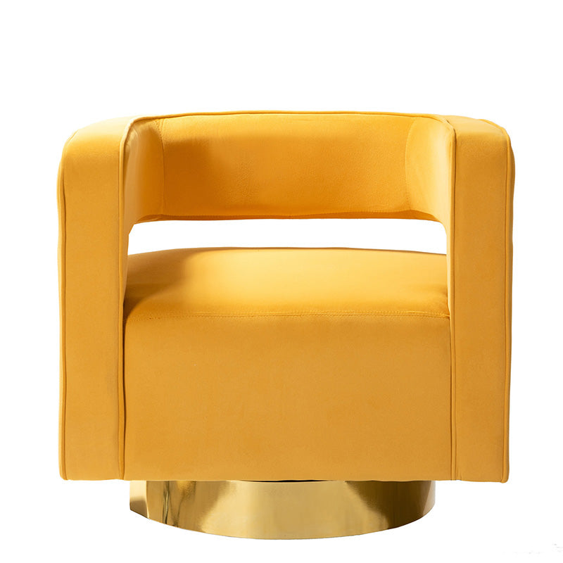 Agata Velvet Swivel Barrel Armchair - Modern Velvet Accent Chair with 360° Rotation for Living Room, Bedroom & Office