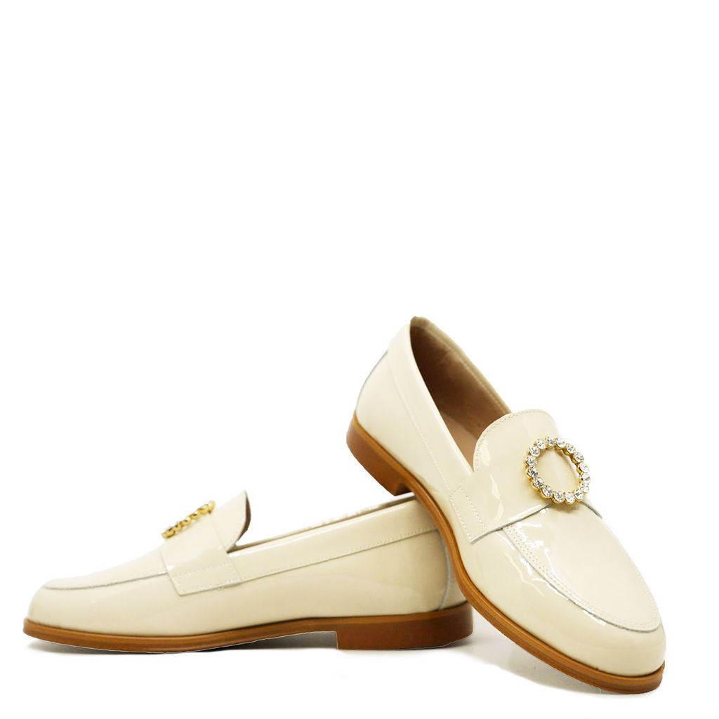 Blublonc Women's Rhinestone Loafers - Shiny Patent Leather Slip-On Shoes for Women, Comfortable & Stylish - Perfect for Office, Party & Casual Wear