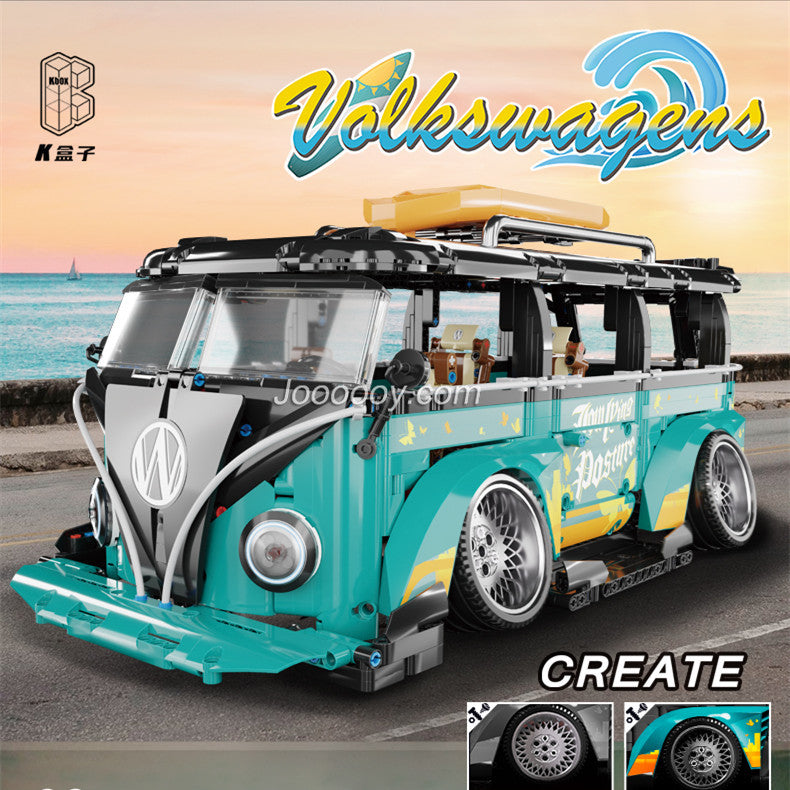 2550PCS Kbox K10510 Volkswagen T1 Model Building Blocks Set - Perfect for Collectors, DIY Enthusiasts & Home Decoration