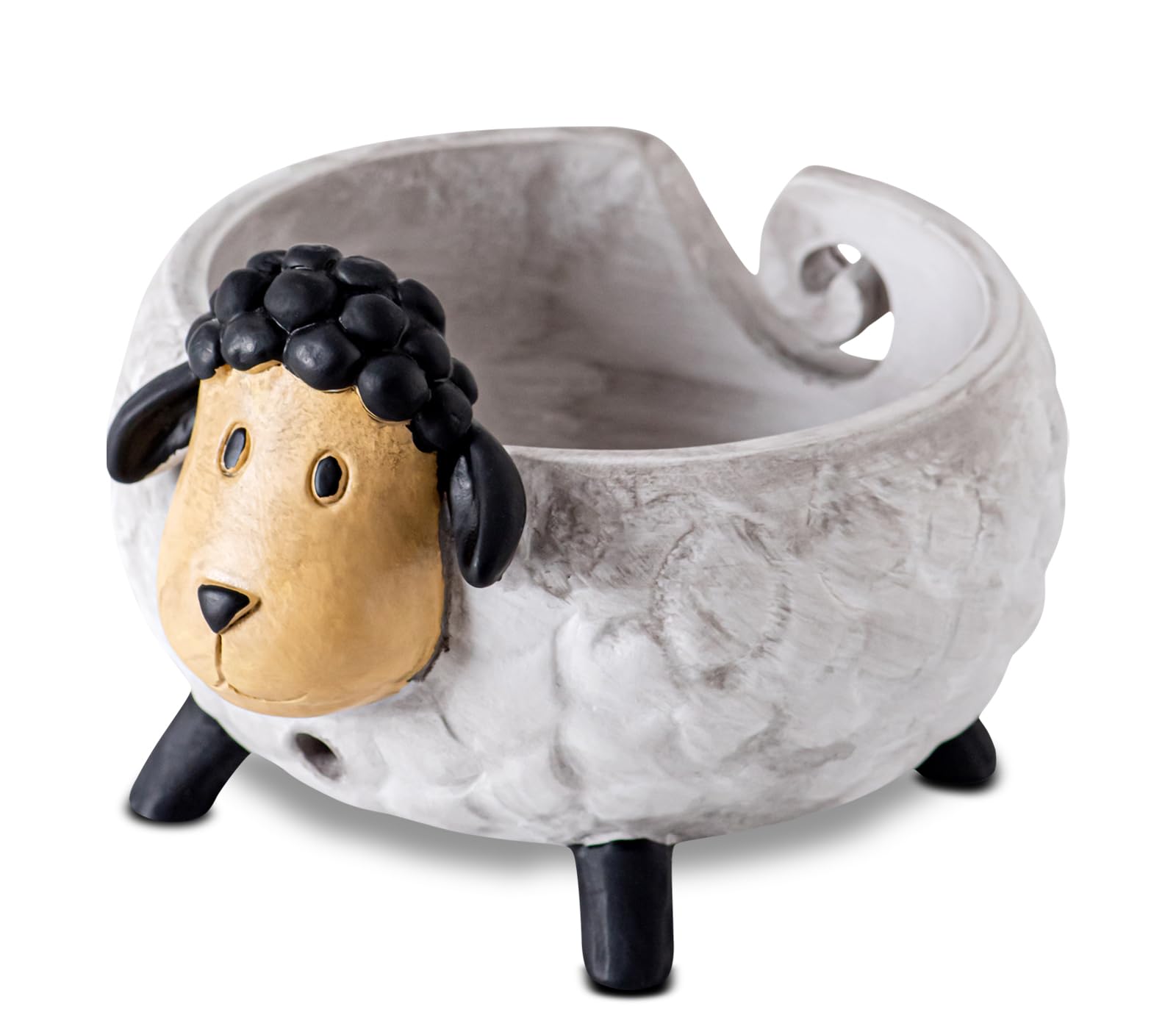 Premium Large Resin Yarn Bowl for Crocheting and Knitting - Durable Yarn Holder with Sheep Design - Perfect for Crafting, Home Decor, and Gift Giving