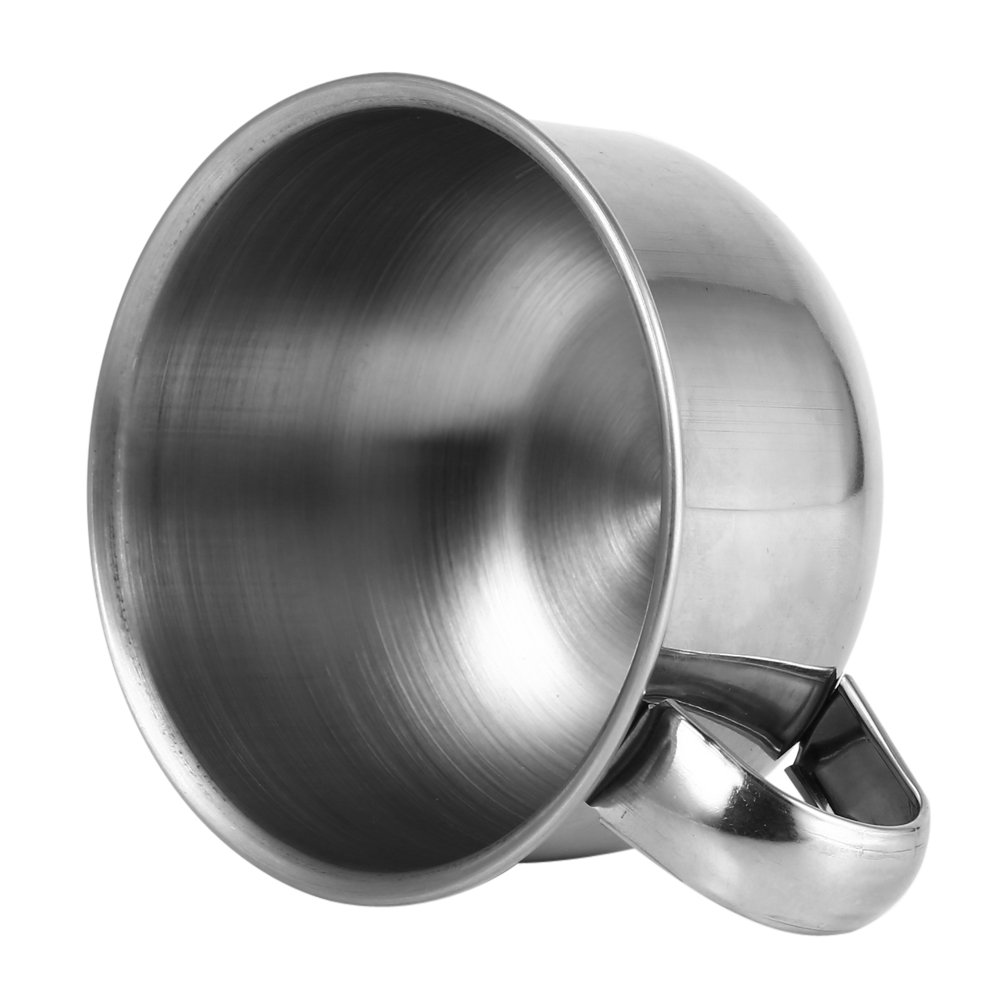 Premium Stainless Steel Shaving Soap Mug with Handle - Durable Brush Bowl for Men's Shaving Foam & Cream - Perfect for Wet Shaving, Barber Shops & Home Grooming Kits