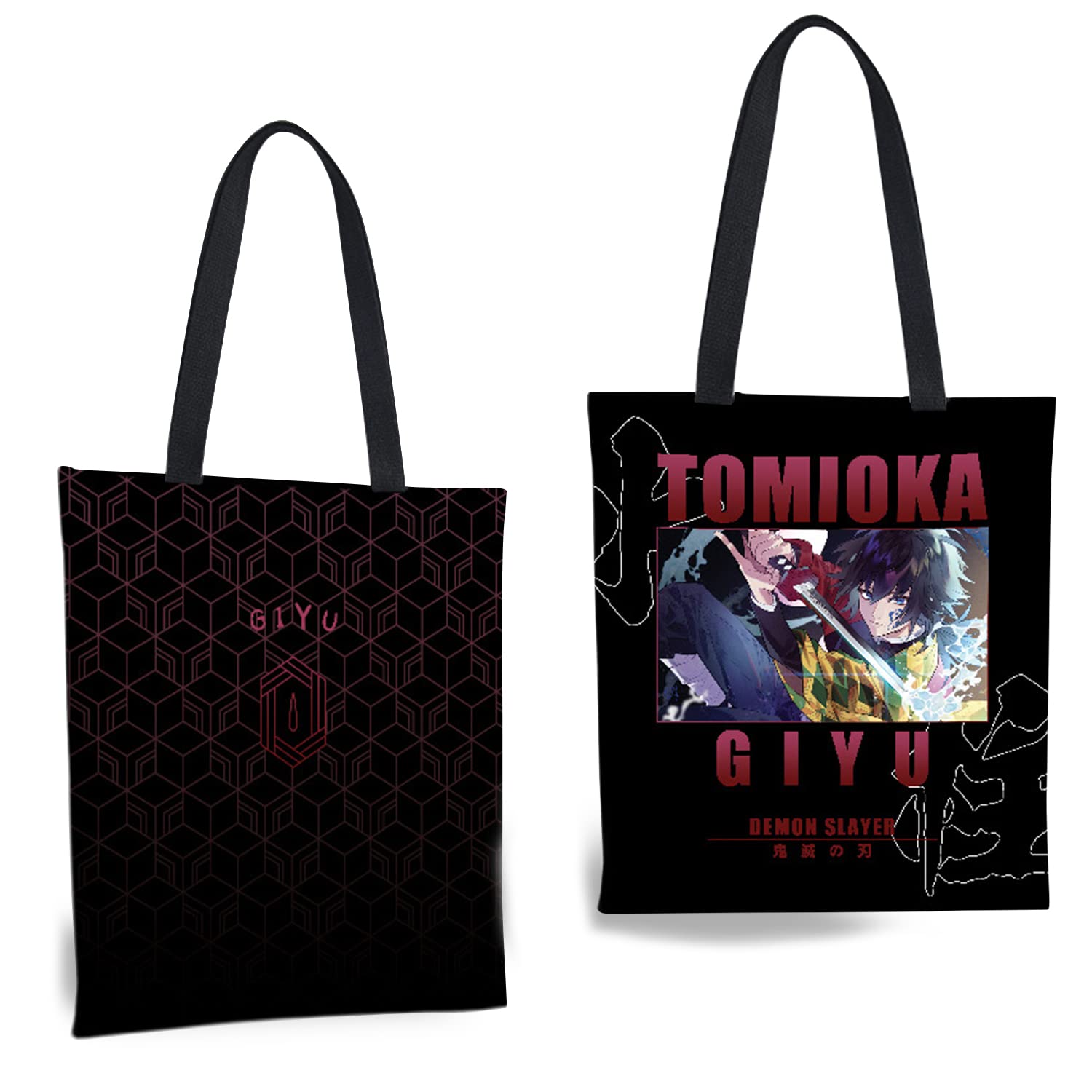 Demon Slayer Anime Tote Bag - Reusable Canvas Grocery Bag for School, Travel & Shopping