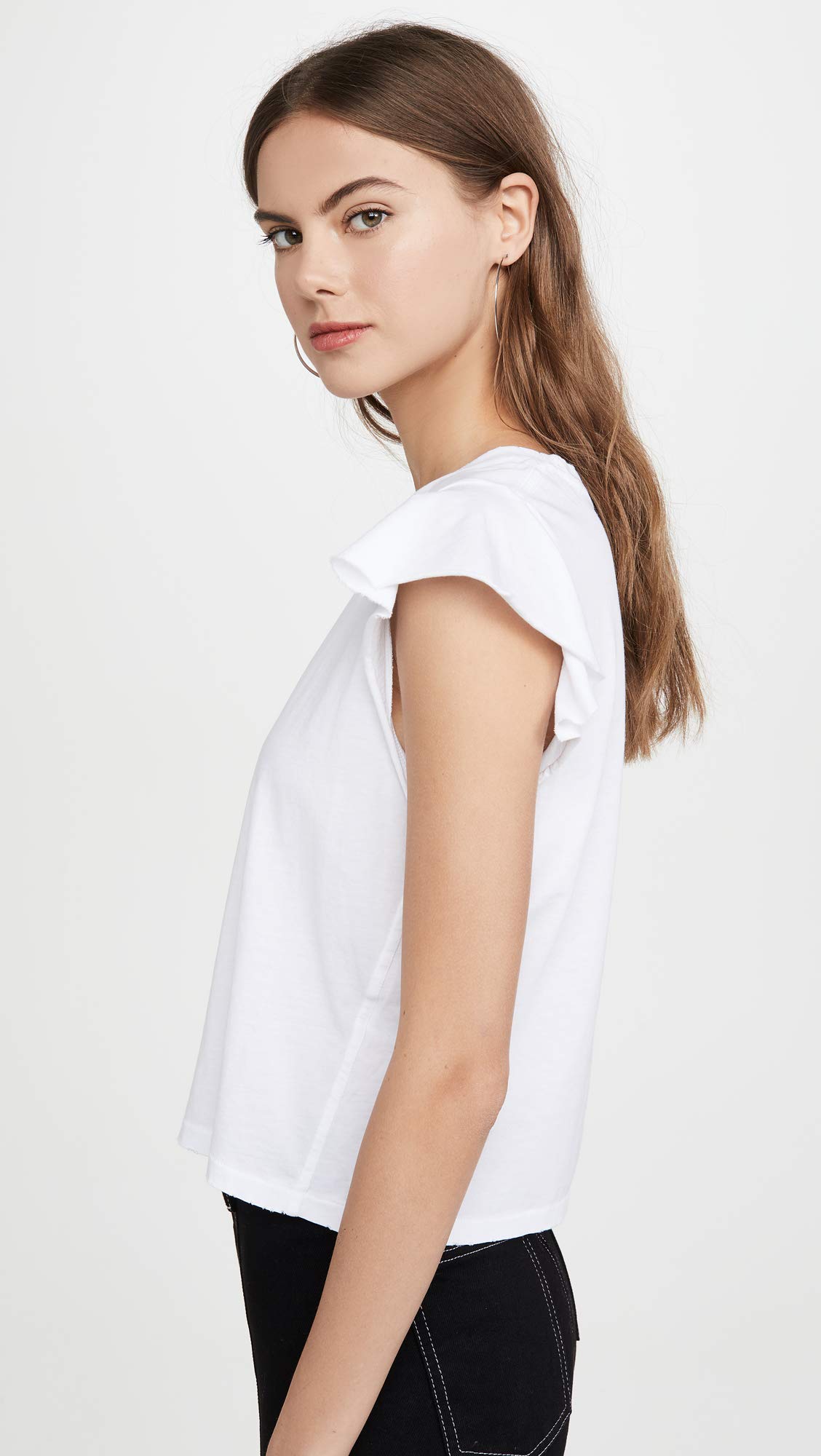 AMO Women's Flutter Sleeve T-Shirt - Soft Casual V-Neck Top for Everyday Wear | Perfect for Work, Dates & Weekend Outfits