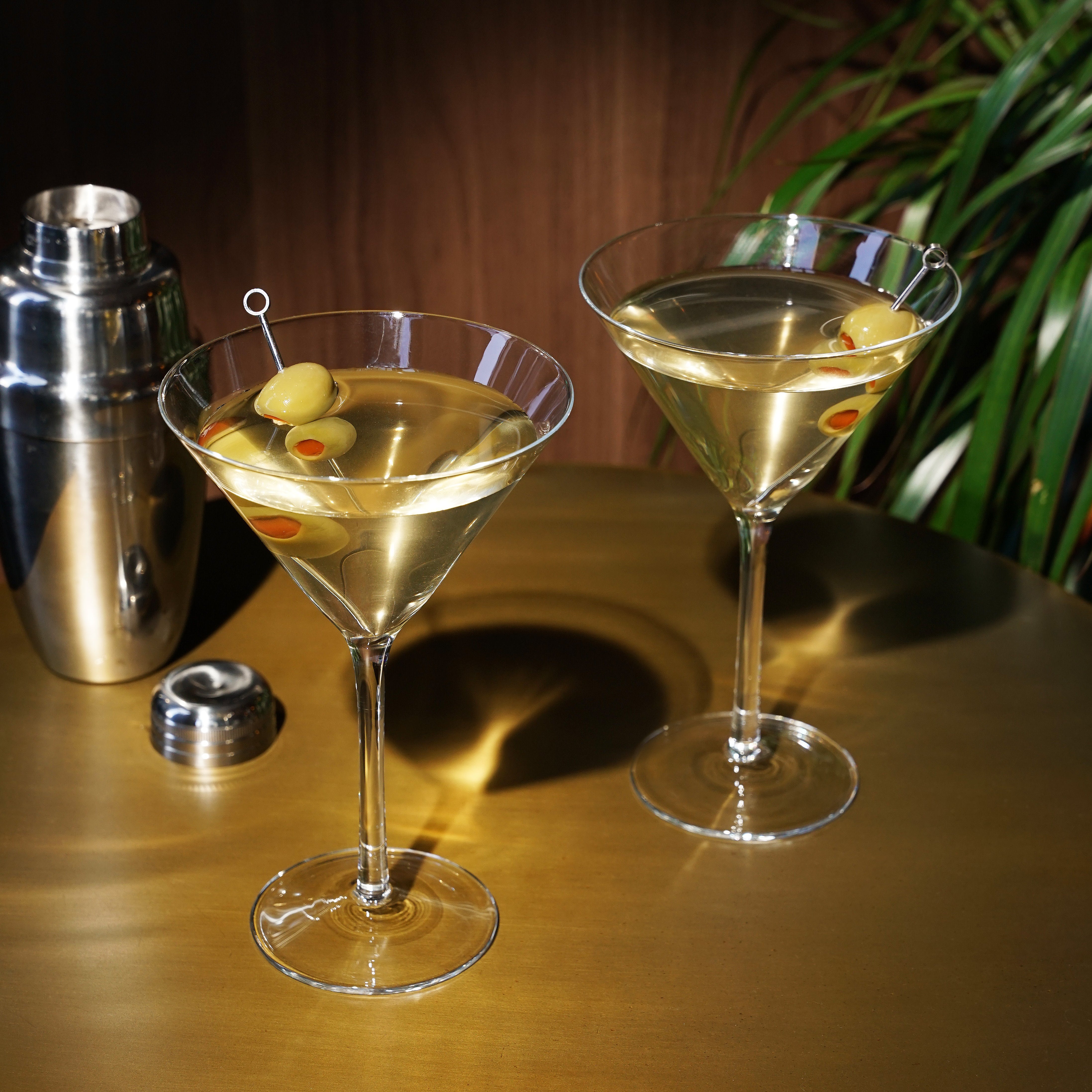 Elegant Raye Stemmed Crystal Martini Glasses Set of 2 - Perfect for Cocktail Parties, Wedding Receptions & Home Bar Decor