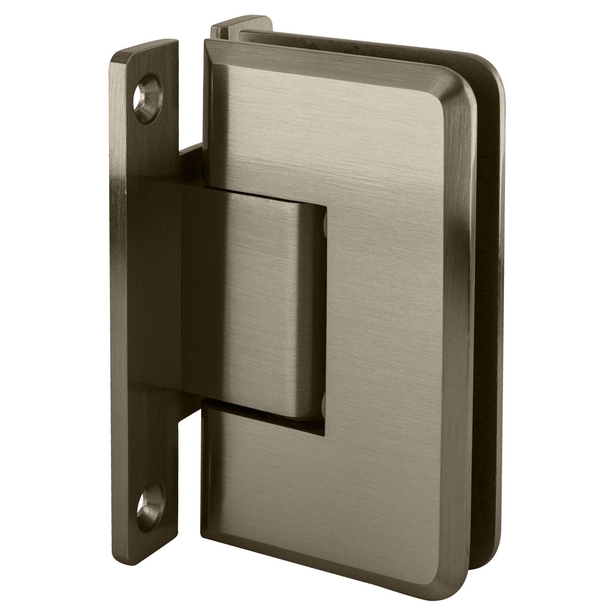 CRL Brushed Nickel Cologne Series Wall Mount Positive Close Hinge - Heavy Duty Cabinet & Door Hinge for Bathroom, Kitchen, and Closet Installation