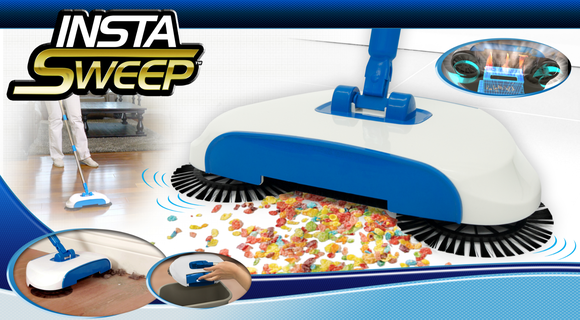 Insta Sweep - High-Quality Broom for Quick and Easy Cleaning | Perfect for Homes, Offices, and Outdoor Use