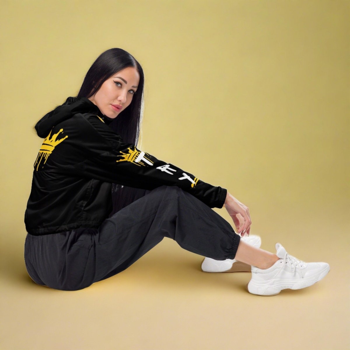 Resilience Reigns Cropped Windbreaker Jacket - Just For Today Edition | Lightweight Waterproof Outdoor Running & Hiking Windbreaker for Women