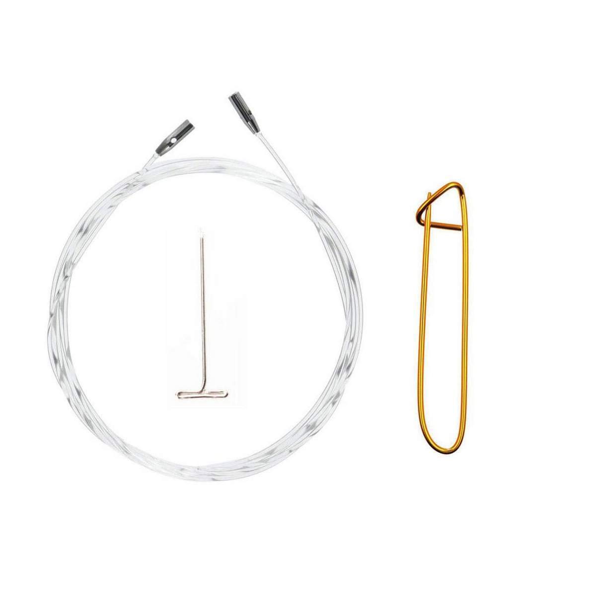 ChiaoGoo Spin Bamboo Interchangeable Knitting Needle Set - 14-Inch (35cm) Cable for US Sizes 2-8 with Tightening Key & Free Stitch Holder | Perfect for Knitting Sweaters, Scarves, Hats & DIY Crafts | Bamboo Needles for Smooth Stitching