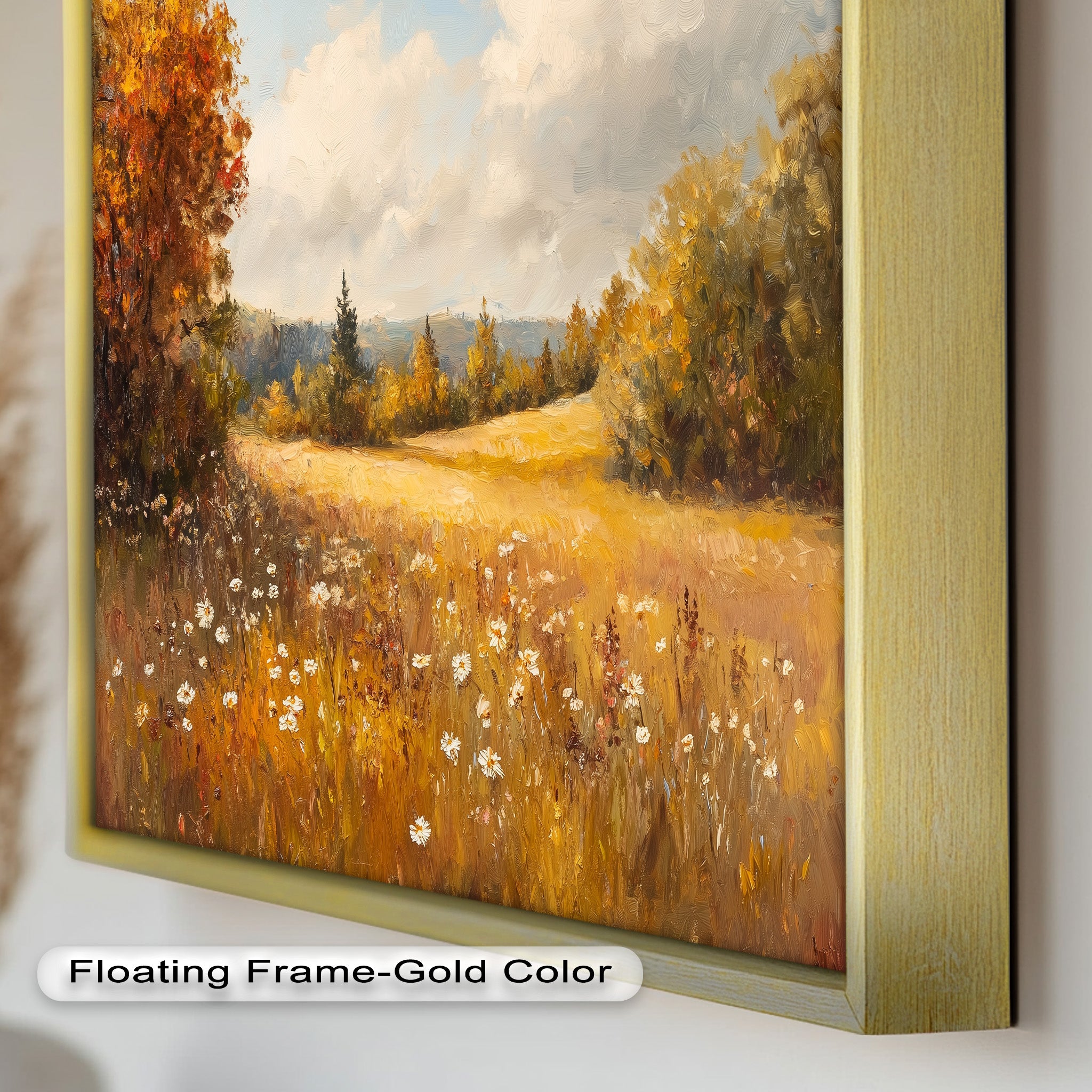 Autumn Landscape Oil Painting - Tranquil Fall Scenery Wall Art for Home Decor, Living Room, Office & Gift