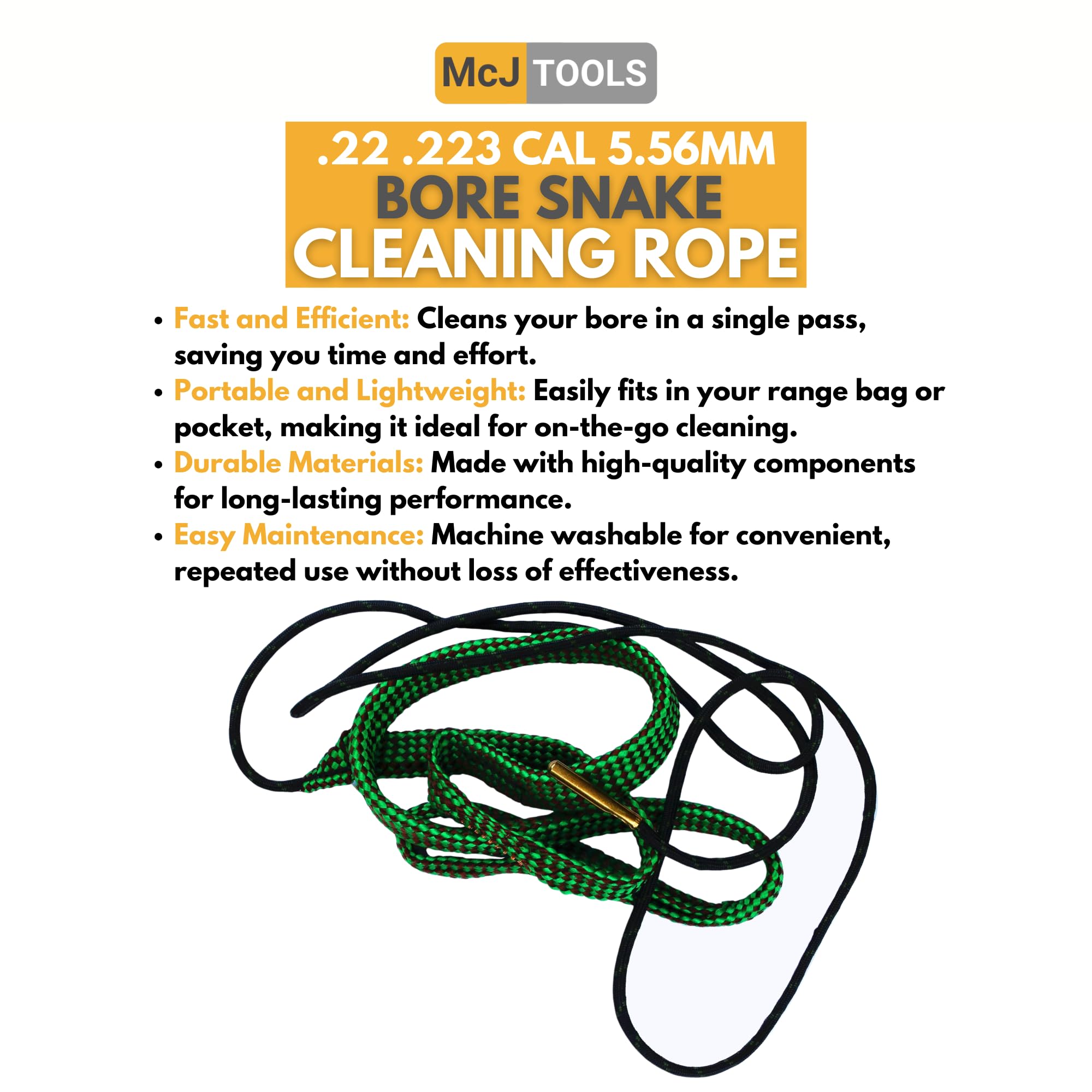 .223 & 5.56mm Bore Cleaning Snake Rope 2-Pack - Gun Maintenance Tool