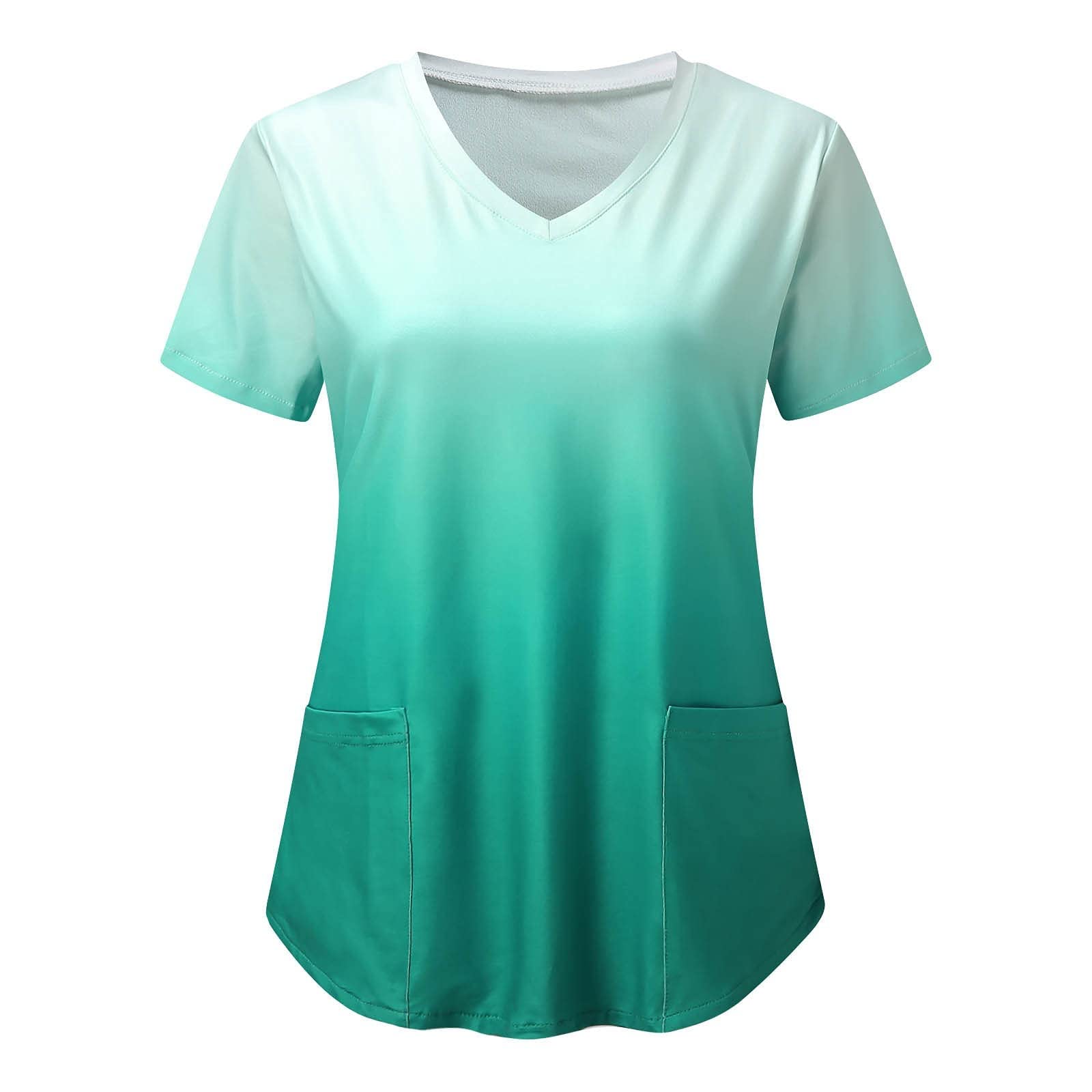 Women's Flowy Short Sleeve V-Neck Blouse with Pocket - Fashion Work Uniform & Casual Office Wear - Perfect for Business Attire, Summer Outfits & Everyday Comfort
