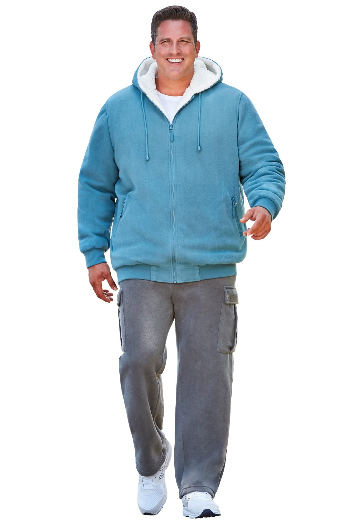 KingSize Men's Big & Tall Explorer Plush Fleece Hoodie - Soft & Warm Winter Pullover for Outdoor Activities, Camping & Casual Wear