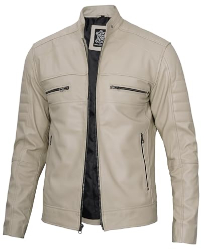Beige - Astn Leather Jacket