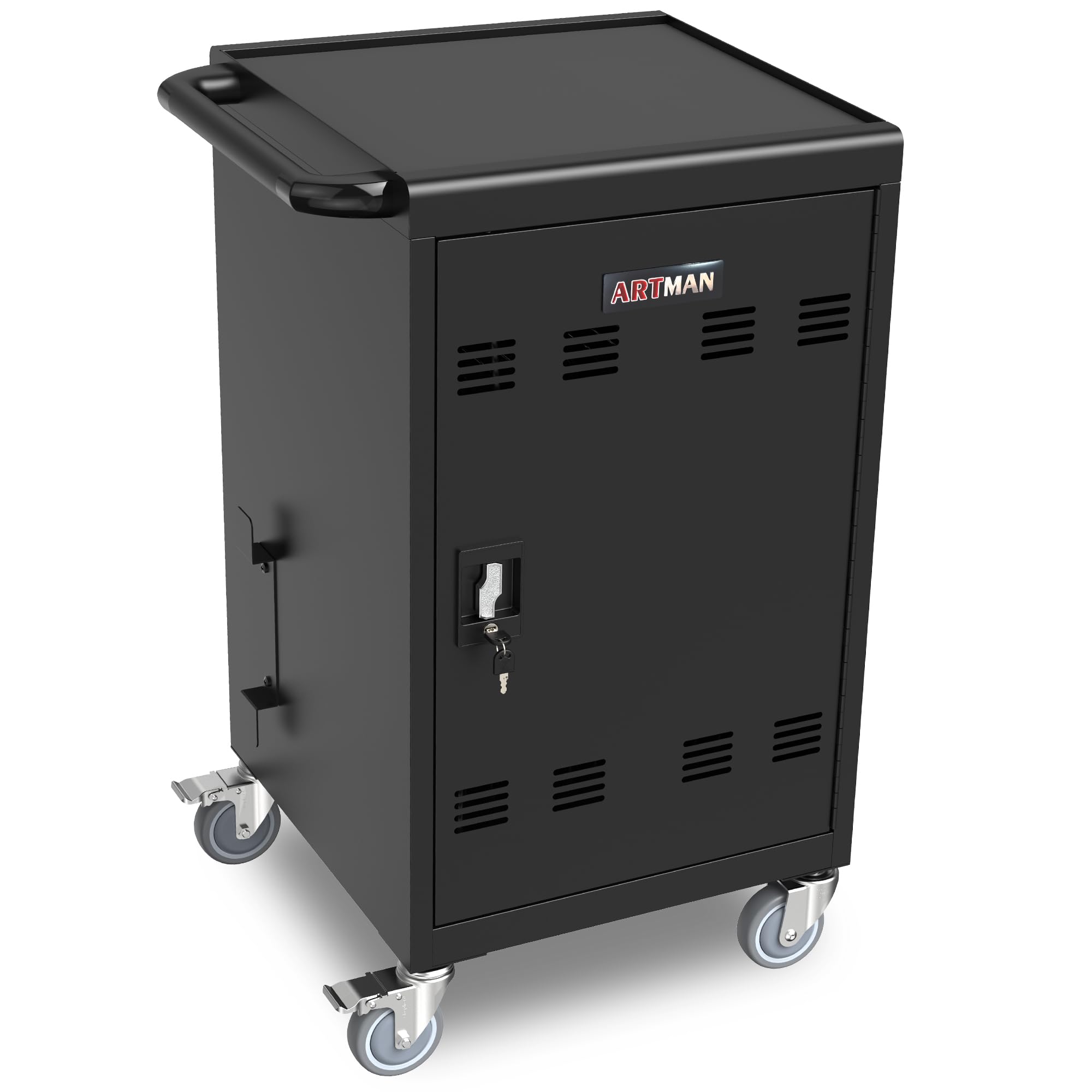 32-Port Mobile Charging Station with Lockable Wheels - 16