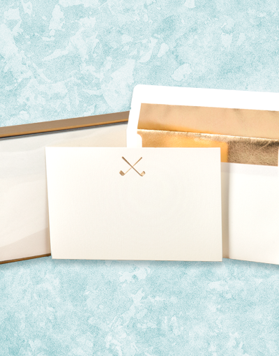 Premium Golden Golf Club Thank You Cards - Elegant Flat Correspondence Note Cards for Golf Enthusiasts - Perfect for Thank You Notes, Invitations, and Golf Event Stationery