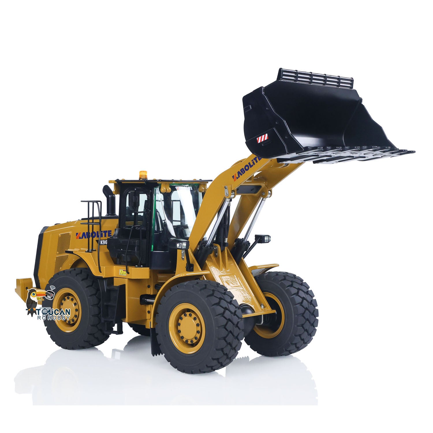 HUINA K966 KABOLITE 2.4Ghz 1/16 Scale Hydraulic RC Loader Truck with 7500mAh Battery & 8-Channel Radio Control - Realistic Construction Toy for Adults and Kids - Perfect for Backyard Digging, Construction Play, and RC Enthusiasts