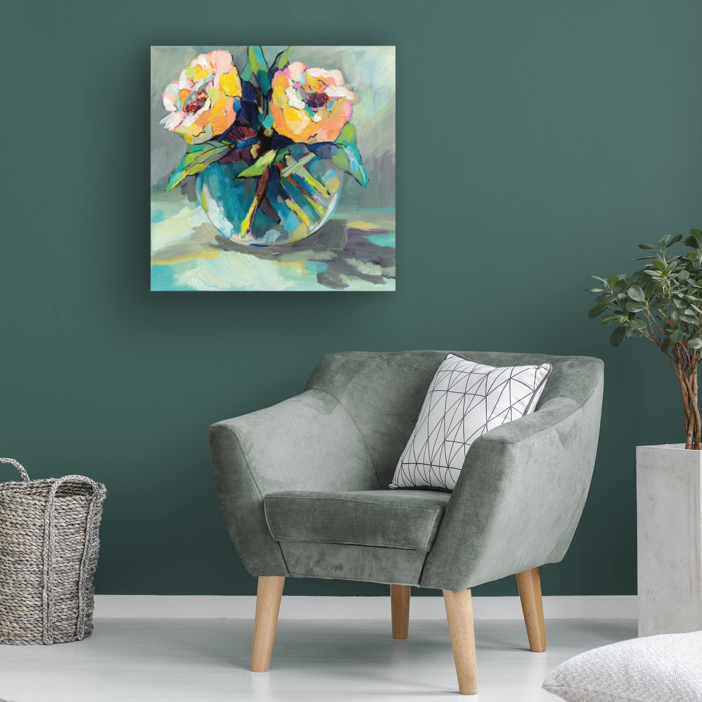 Jeanette Vertentes 'Twins' 18x18 Canvas Wall Art Print - Modern Home Decor for Living Room, Bedroom & Office | Trademark Fine Art Collection