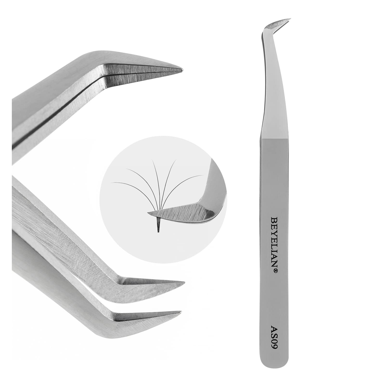 BEYELIAN Professional Curved Eyelash Extension Tweezers - Precision 3D-6D Volume Lash Applicator Tool (AS09) - Perfect for Salon, Spa & Home Lash Extensions