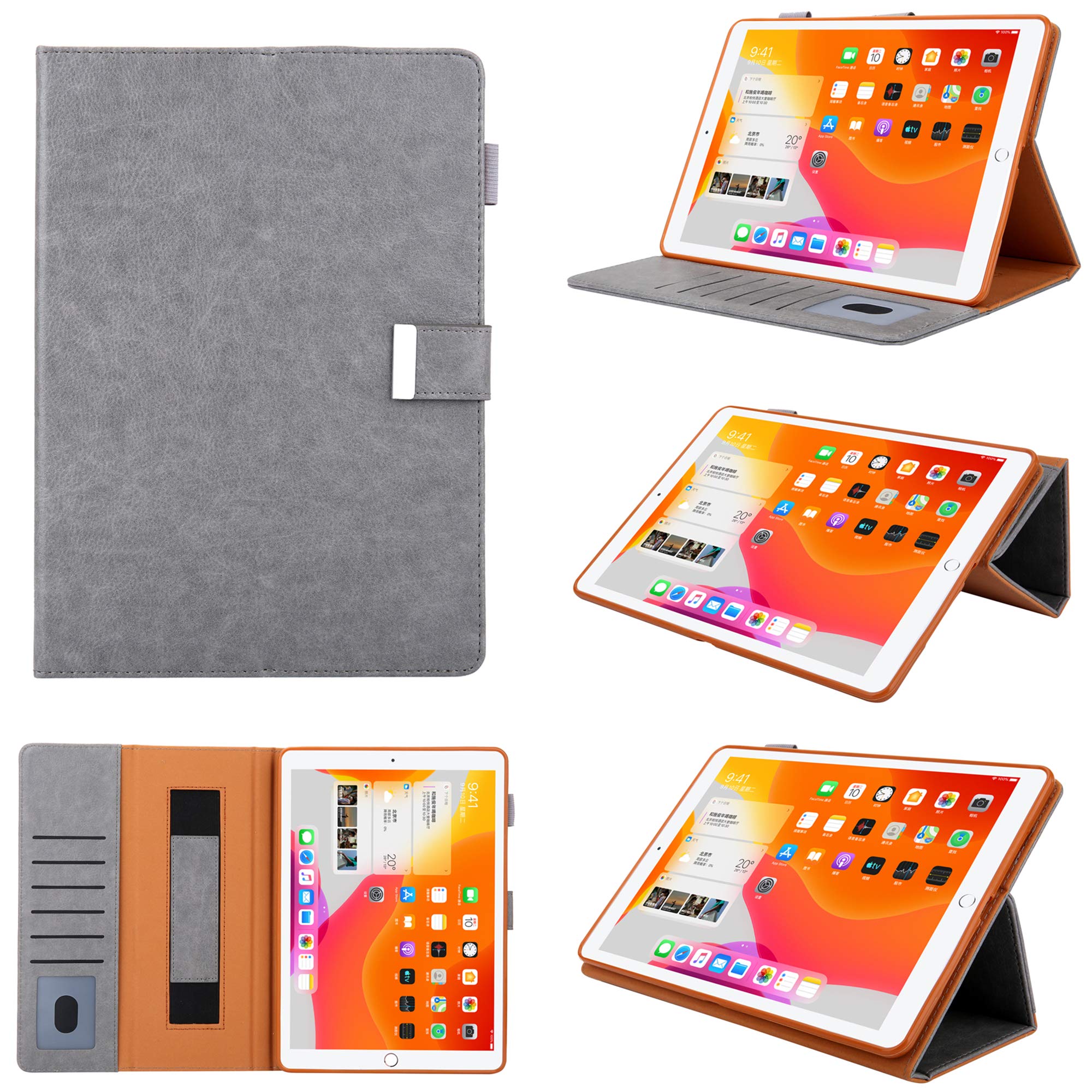 Premium iPad Pro 11 Case (2020 2nd Generation) - Magnetic Smart Cover with Built-in Card Holder, Pencil Slot & Hand Strap | Auto Wake/Sleep | Anti-Slip Grip & Stand Function | Perfect for Work, Travel & Study (Space Gray)