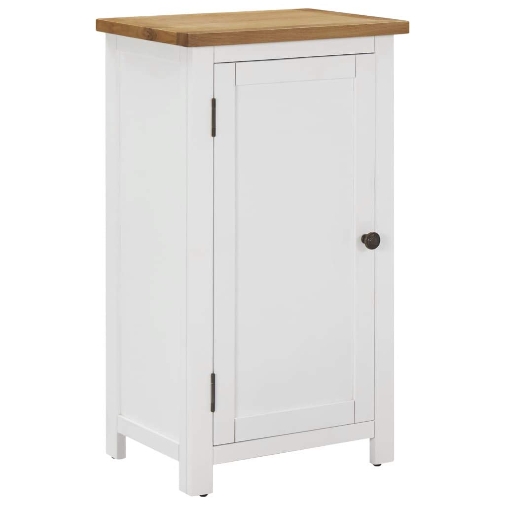 Rustic Wooden Side Cabinet with 1 Door & 3 Shelves - 17.7