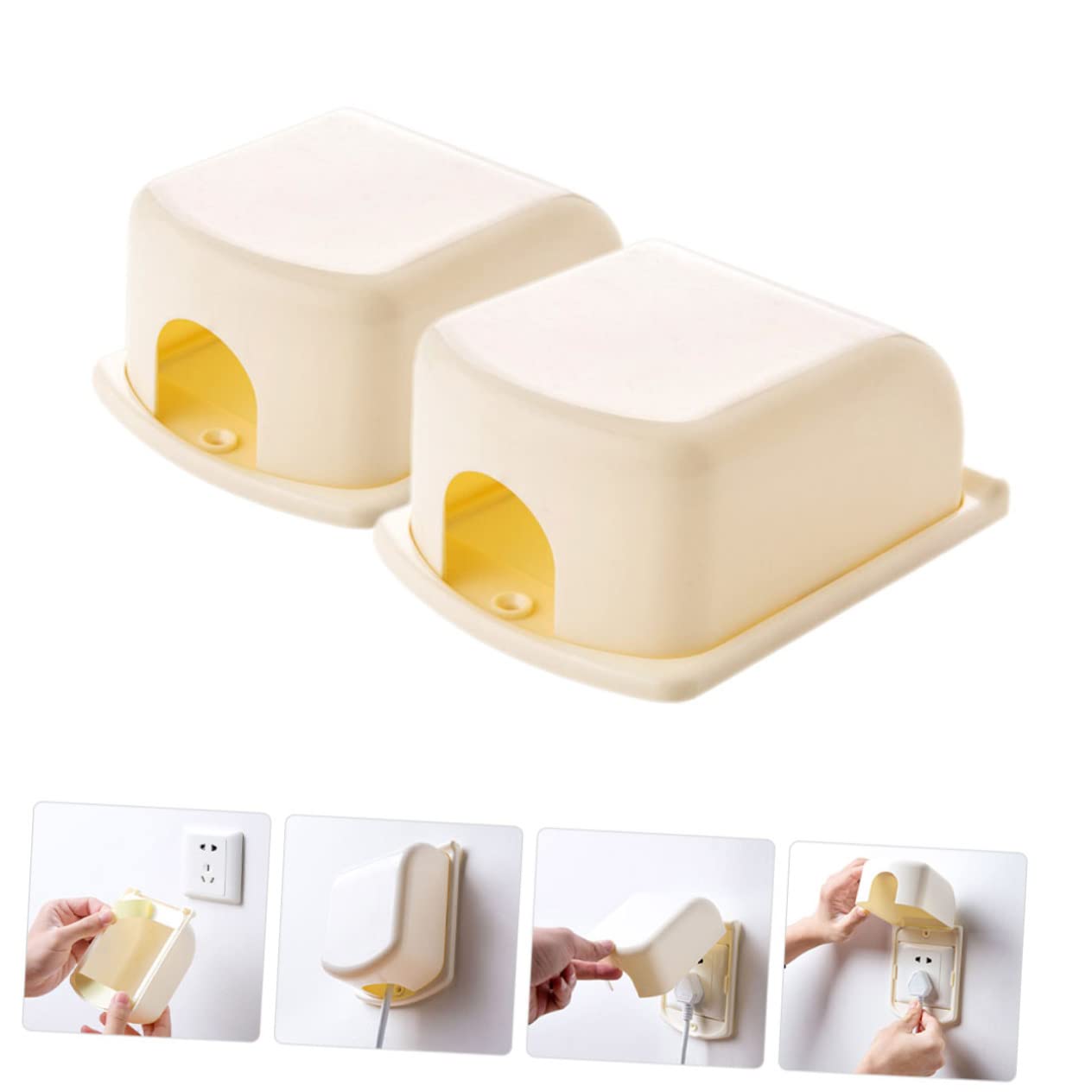 VICASKY 6-Pack Childproof Electrical Outlet Covers - Shockproof Beige ABS Safety Plugs for Baby Proofing Homes & Offices