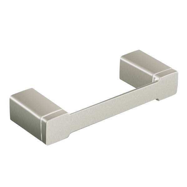 90 Degree Toilet Paper Holder - Brushed Nickel Bathroom Tissue Roll Holder - YB8808BN by Moen - Perfect for Modern Bathrooms & Powder Rooms