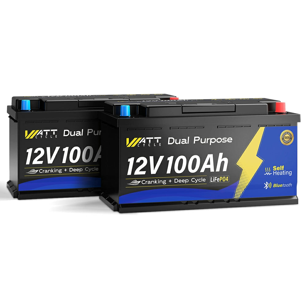 12V 100Ah LiFePO4 Deep Cycle Battery for Trolling Motors - Rechargeable Lithium Iron Phosphate Battery for Marine, RV, Solar & Off-Grid Power Systems