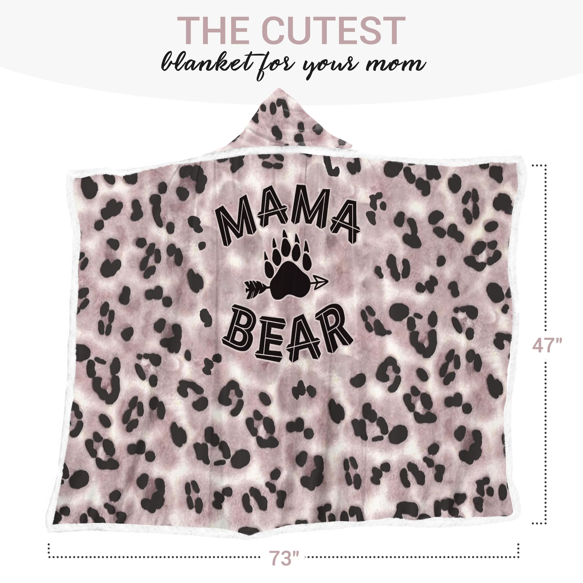 Cozy Leopard Print Wearable Blanket Hoodie for Women - Soft Fleece Hooded Blanket Sweatshirt - Perfect Christmas, Birthday Gift for Mom, Wife, Daughter - Great for Lounging, Netflix Nights & Winter Comfort
