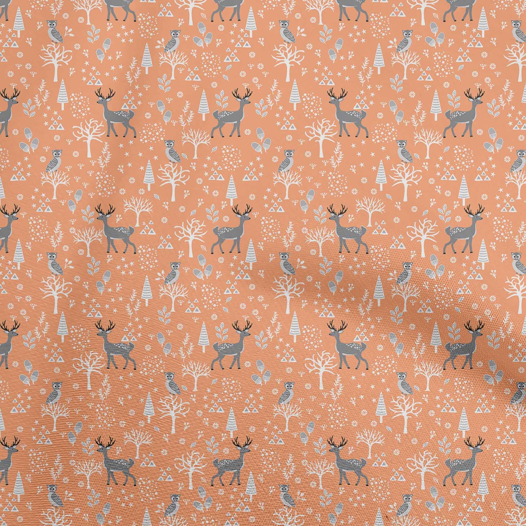 oneOone Rayon Orange Animal Print Fabric by The Yard - 56 Inch Wide for DIY Clothing, Sewing Projects & Home Decor | Soft, Durable & Easy to Sew