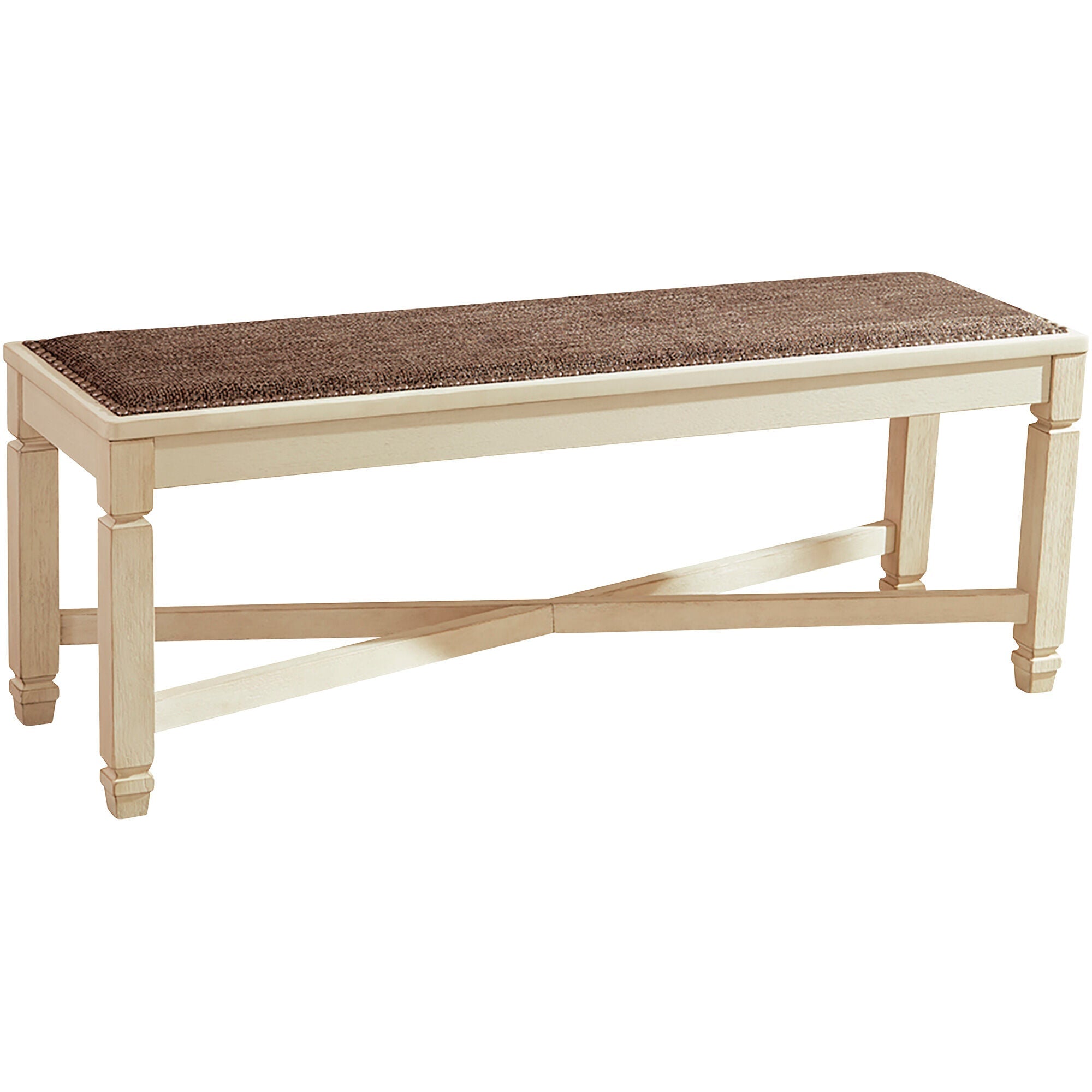 Bolanburg Dining Bench - Solid Wood Kitchen Bench with Backrest, Modern Farmhouse Style - Perfect for Dining Room, Kitchen Island, or Entryway Seating