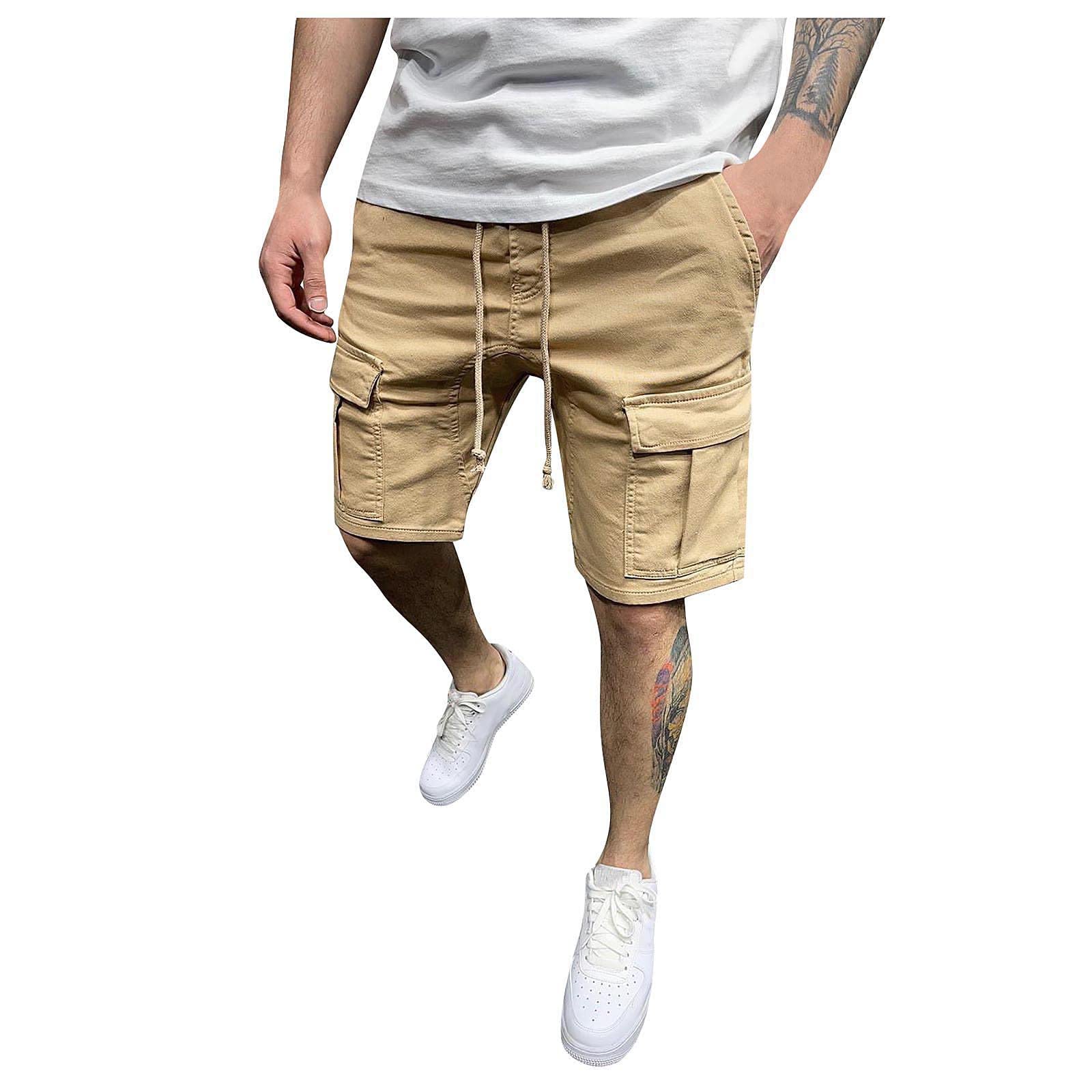 Yekay Men's Cargo Shorts with Expandable Comfort Waistband - Breathable Quick-Dry Outdoor Casual Shorts for Hiking, Travel & Summer Activities
