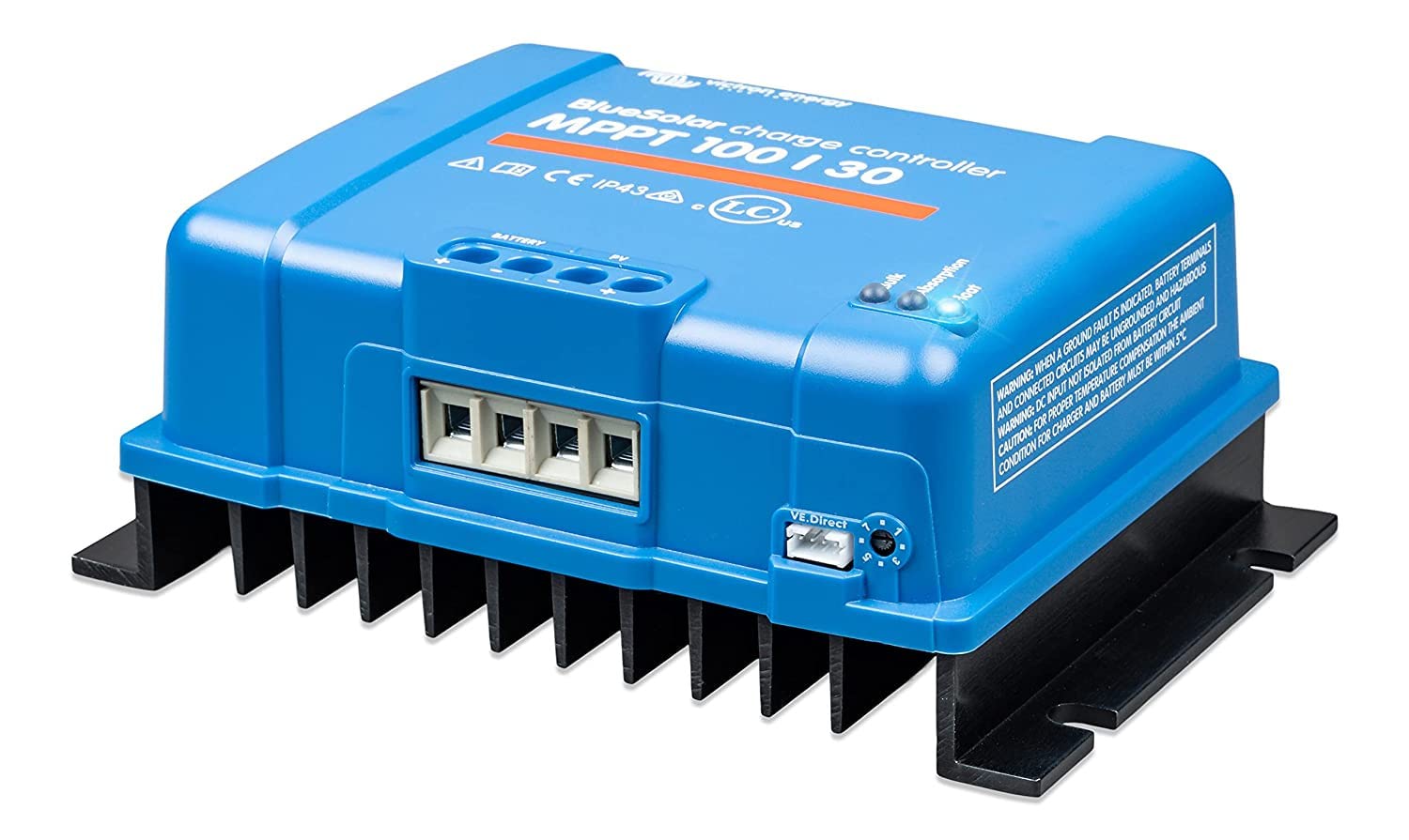 Victron Energy BlueSolar MPPT 100V 30A Solar Charge Controller for 12V/24V Solar Panels - High Efficiency Battery Charging for RVs, Boats & Off-Grid Power Systems