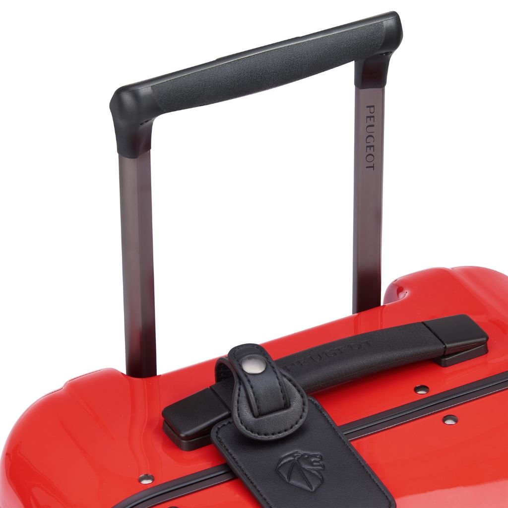 Peugeot Voyages 55cm Zipperless Carry On Luggage - Lightweight Spinner Suitcase with 360° Wheels for Air Travel, Business Trips & Weekend Getaways (Red)