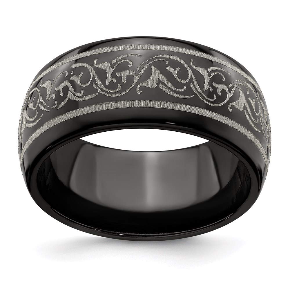 Titanium Domed Wedding Band Ring for Women - 1mm Thin Engagement Ring with Unique Pattern, Durable & Hypoallergenic Jewelry - Perfect Gift for Brides, Anniversaries & Special Occasions