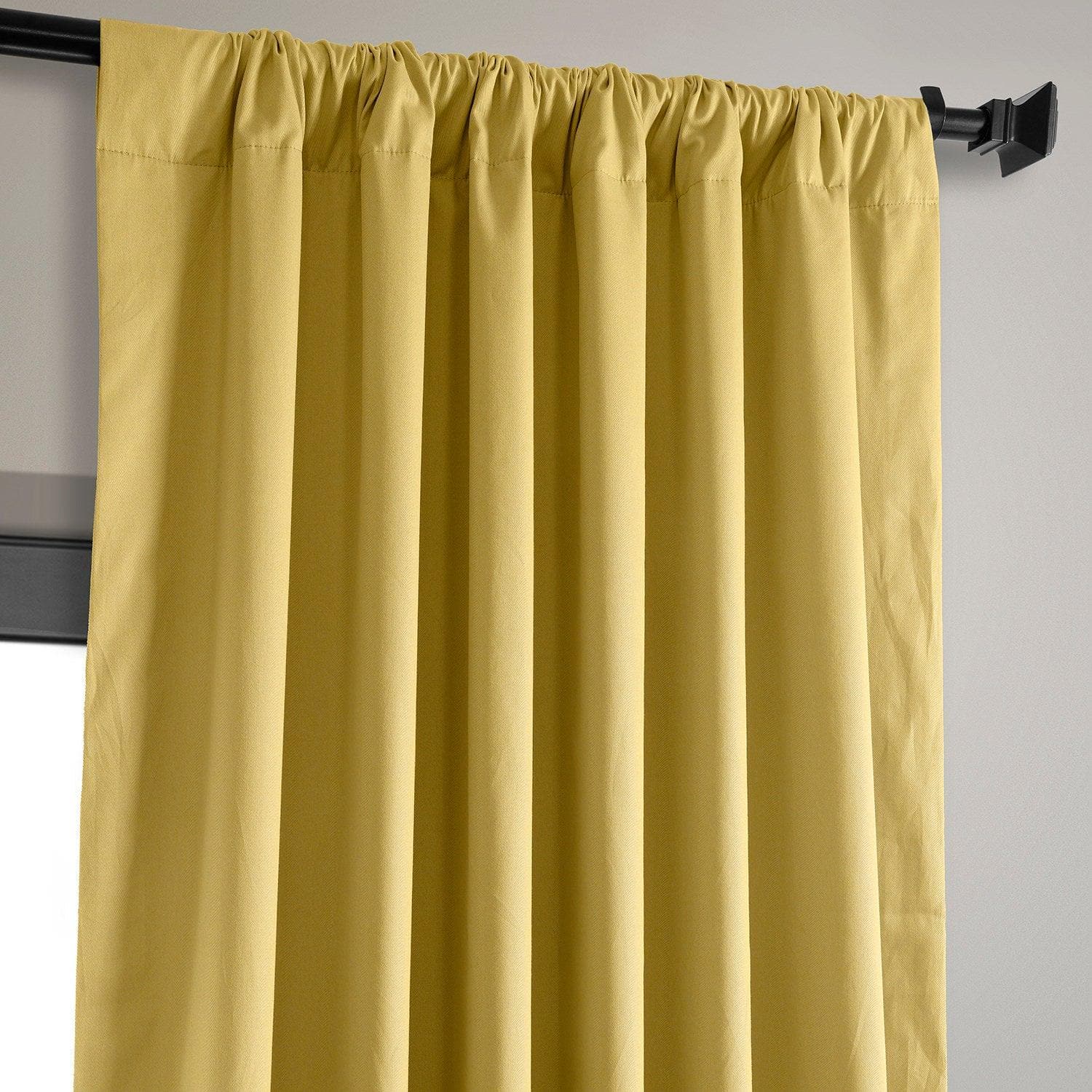 Light Ochre Solid Cotton Blackout Curtains for Bedroom & Hotel - Thermal Insulated Noise Reducing Window Drapes for Better Sleep