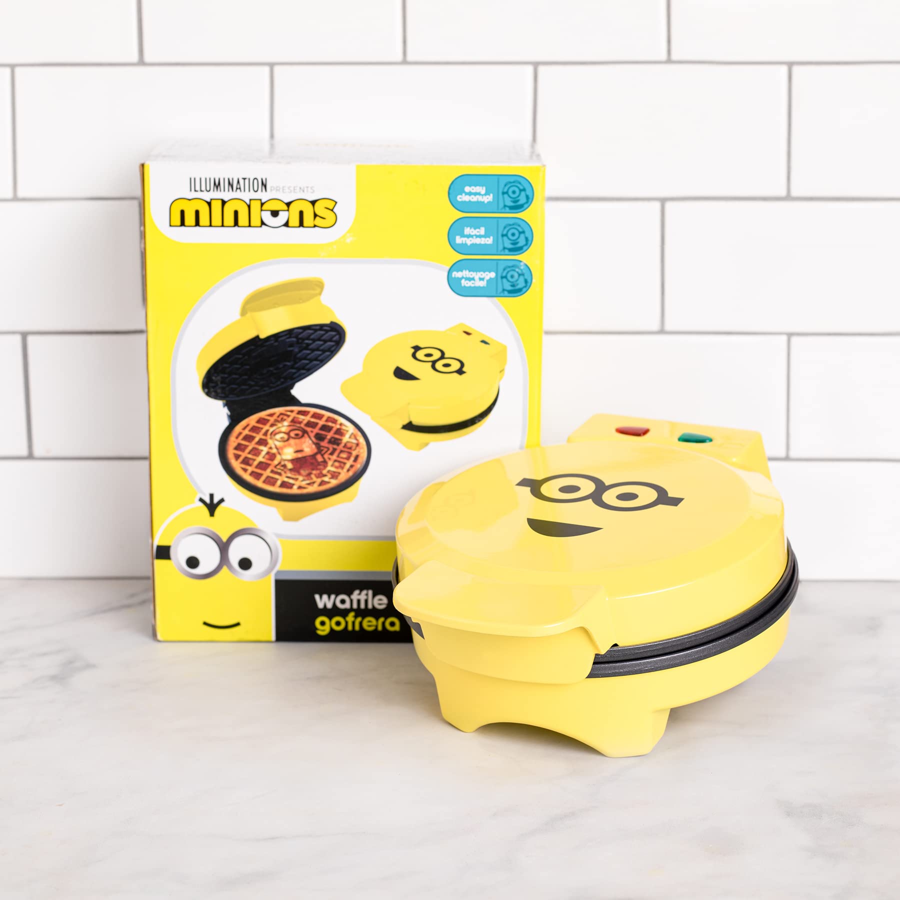 Uncanny Brands Minions Kevin Waffle Maker - Make Fun Minion-Shaped Waffles for Kids Breakfast & Party - Non-Stick Waffle Iron for Home Use