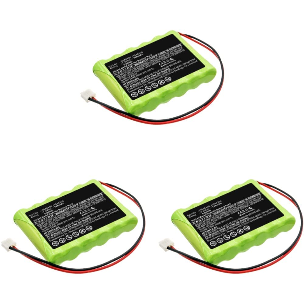 Synergy Digital Alarm System Batteries - 3 Pack Ni-MH 7.2V 700mAh Replacement for Yale Alarm Control Panels | Long Lasting Power for Home Security Systems & Smart Locks
