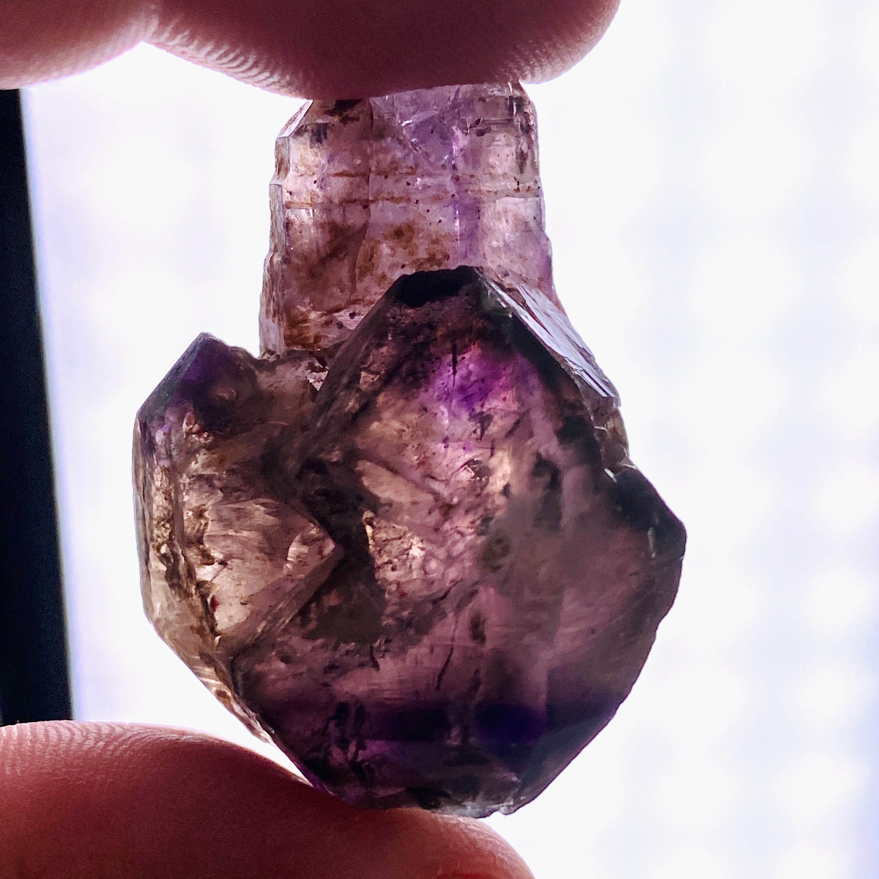 Natural Smokey Amethyst Scepter Crystal with Inclusions - Similar to Super Seven & Brandberg (CR3734) - Perfect for Meditation, Energy Healing & Crystal Collections