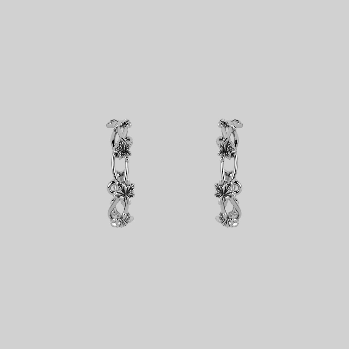 VALERIAN Silver Climbing Ivy Hoop Earrings for Women - Elegant Botanical Jewelry for Everyday Wear, Date Nights & Special Occasions